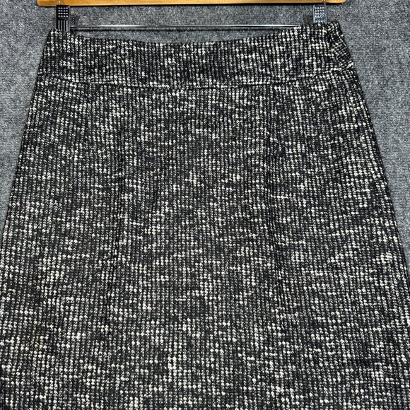 Banana Republic Skirt Womens 4 Black Cotton Wool Italian Pencil Side Zip Vents - Picture 3 of 7